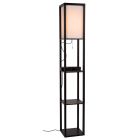Čierna stojaca lampa moderná, Menno, s tiahacím vypínačom