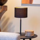 Čierna stolová lampa rustikálna, Maya, s vypínačom
