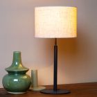 Béžová stolová lampa rustikálna, Maya, s vypínačom