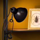 Čierna lampa na klip retro, Moys, s vypínačom