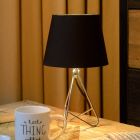 Chrómová stolová lampa moderná, Gitta, s vypínačom