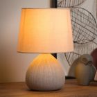 Keramická stolová lampa béžová, Ramzi, s vypínačom