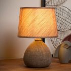 Keramická stolová lampa hnedá, Ramzi, s vypínačom