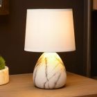 Keramická stolová lampa biela, Marmo, s vypínačom