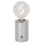 Chrómová nabíjateľná stolová lampa moderná, Vivo, s dotykovým stmievačom
