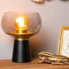 Čierna stolová lampa retro, Farris, s vypínačom