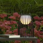 Čierne vonkajšie svietidlo na stôl retro, Fjara, 0,3 W, LED 2700 K, IP44, s dotykovým stmievačom