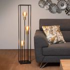 Čierna stojaca lampa moderná, Ruben, s vypínačom