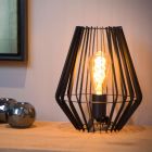 Čierna stolová lampa moderná, Reda, s vypínačom