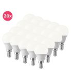 Balenie 20 ks Lasco E14 LED guľovej žiarovky, teplá biela, 5,5 W