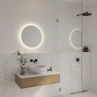 Sivé zrkadlo so svetlom moderné, Dovina, 20 W, LED 4000 K, IP44, s vypínačom