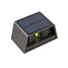 Čierna solárna vonkajšia nástenná lampa, plastová, Shira, 3W, 2700K LED, IP65