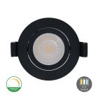 Čierne hliníkové zapustené svietidlo, Maite, 7W, biely vypínač LED, IP65