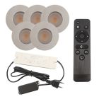 Hliníkové podhľadové svietidlo do altánku chrómové, Dico, 3 W, LED 2700 K, IP65, s diaľkovým ovládačom