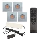 Hliníkové podhľadové svietidlo do altánku chrómové, Dico, 12 W, LED 2700 K, IP65, s diaľkovým ovládačom