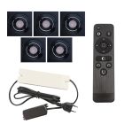 Hliníkové podhľadové svietidlo do altánku čierne, Rona, 15 W, LED 2700 K, IP44, s diaľkovým ovládačom