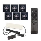 Hliníkové podhľadové svietidlo do altánku čierne, Rona, 18 W, LED 2700 K, IP44, s diaľkovým ovládačom