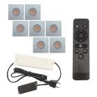 Hliníkové podhľadové svietidlo do altánku chrómové, Dico, 21 W, LED 2700 K, IP65, s diaľkovým ovládačom