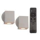 Hliníkové vonkajšie svietidlo strieborné, Rudy, 3 W, LED 2700 K, IP44, s diaľkovým ovládačom