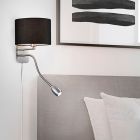 Niklové nástenné svietidlo kovové, Ledbury, s vypínačom