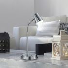 Niklová stolová lampa sklenená, Laysha, 4,7 W, LED 3000 K, s vypínačom