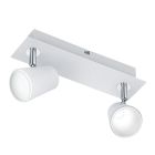 Biele nástenné svietidlo sklenené, Laysha, 6 W, LED 3000 K, s vypínačom