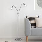 Niklová stojaca lampa moderná, Benita, s vypínačom
