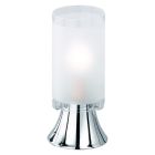 Chrómová stolová lampa sklenená, Leanne, s vypínačom