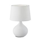 Keramická stolová lampa biela, Yesha, s vypínačom