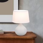 Keramická stolová lampa biela, Yesha, s vypínačom