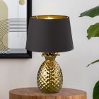 Keramická stolová lampa zlatá, Monsted, s vypínačom