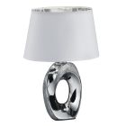 Keramická stolová lampa strieborná, Moldrup, s vypínačom