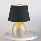 Keramická stolová lampa zlatá, Yet, s vypínačom