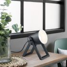 Čierna stolová lampa moderná, Sacha, s vypínačom