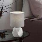 Betónová stolová lampa sivá, Yfenn, s vypínačom