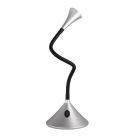 Strieborná lampa na písací stôl moderná, Yelaisa, 3 W, LED 3000 K, s vypínačom