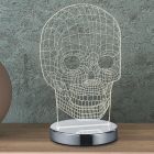 Chrómová stolová lampa dizajnová, Berjan, 7 W, LED nastaviteľný od teplej po studenú bielu, s vypínačom