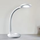 Biela lampa na písací stôl plastová, Jesse, 3 W, LED 3000 K, s dotykovým stmievačom