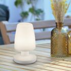 Biele vonkajšie svietidlo na stôl moderné, Maruf, 1,5 W, LED 3000 K, IP44, s vypínačom