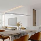 Strieborné visiace svietidlo dizajnové, Dwayn, 48 W, LED nastaviteľný od teplej po studenú bielu, s dotykovým stmievačom