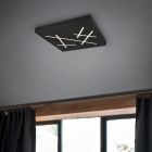 Čierna stropná lampa dizajnová, Eelco, 24 W, LED nastaviteľný od teplej po studenú bielu, s 3-stupňovým stmievačom