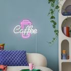 Priehľadné nástenné svietidlo plastové, Coffee, 5 W, LED ružová, s vypínačom