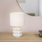 Keramická stolová lampa biela, Cihad, s vypínačom