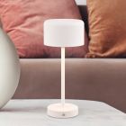 Biela stolová lampa moderná, Dustin, 1,5 W, LED 3000 K, s dotykovým stmievačom