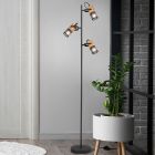 Čierna stojaca lampa vintage, Jessica, s vypínačom