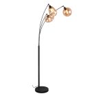 Jantárová stojaca lampa dizajnová, Sybren, s vypínačom