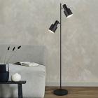 Čierna stojaca lampa kovová, Amila, s vypínačom