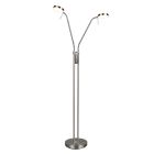 Niklová stojaca lampa moderná, Bilge, s dotykovým stmievačom
