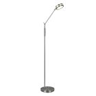 Niklová stojaca lampa na čítanie moderná, Marjon, 6 W, LED s nastaviteľnou farbou svetla, s dotykovým stmievačom
