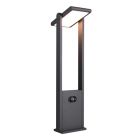 Antracitý solárny záhradný stĺpik moderný, Maku, 5 W, LED white switch, IP65